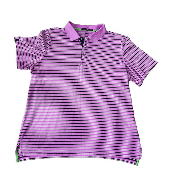 RLX Ralph Lauren Golf Polo Dry Fit Striped Club Shirt Mens SZ XXL Purple - Picture 6 of 9